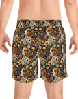 Beagle Blossoms Men's Mid-Length Swim Shorts