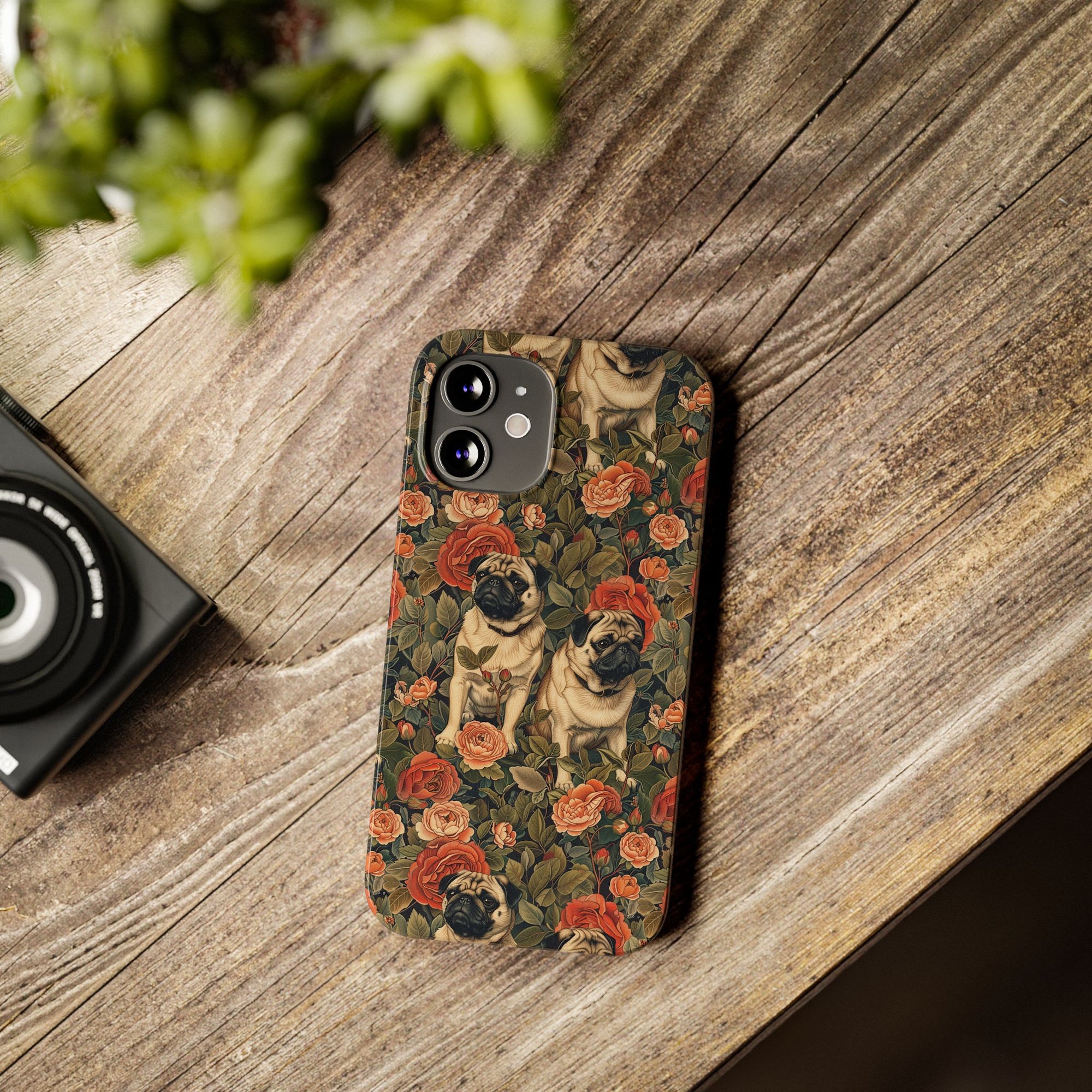 Blooming Pug Paradise Slim Phone Cases