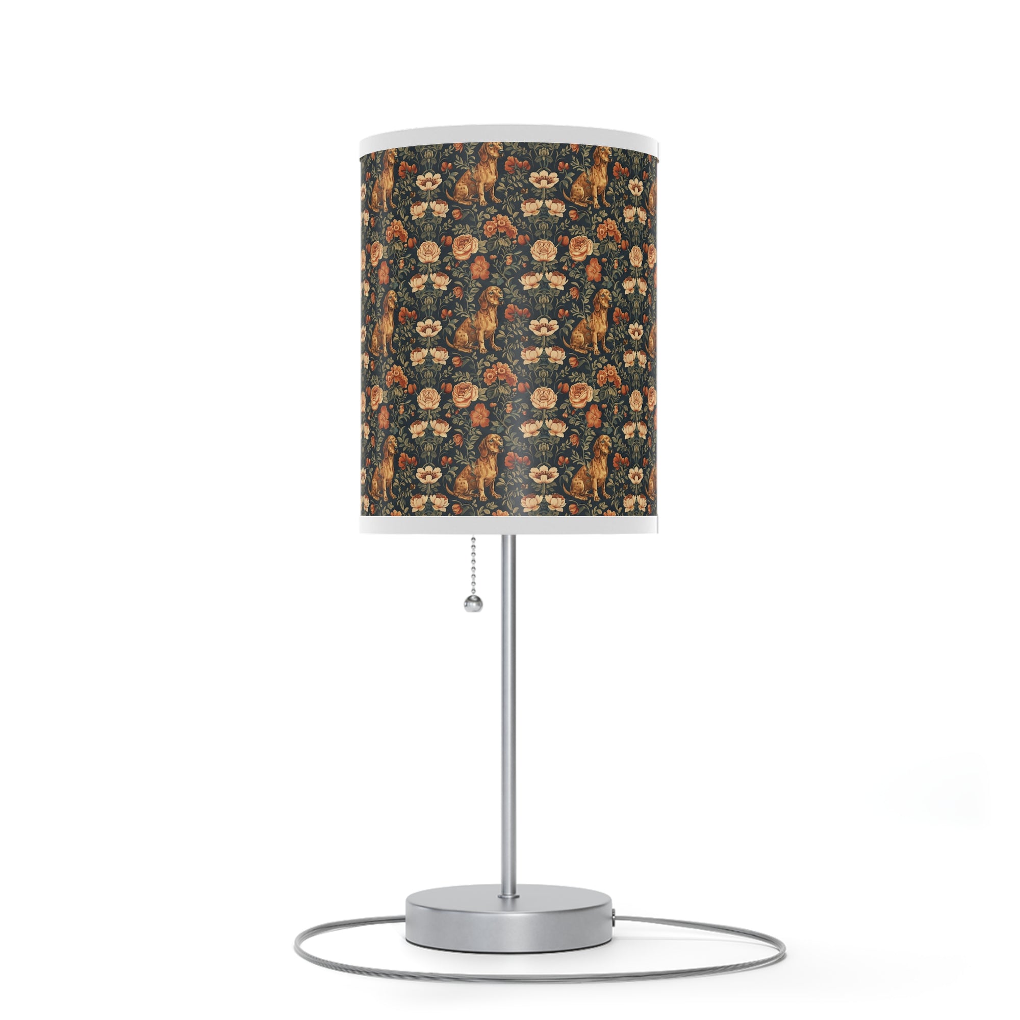 Dazzling Dachsund Blossoms &amp; Foliage Lamp on a Stand