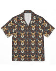 Floofy Corgi Blossom Blast Men's Hawaiian Camp Shirt