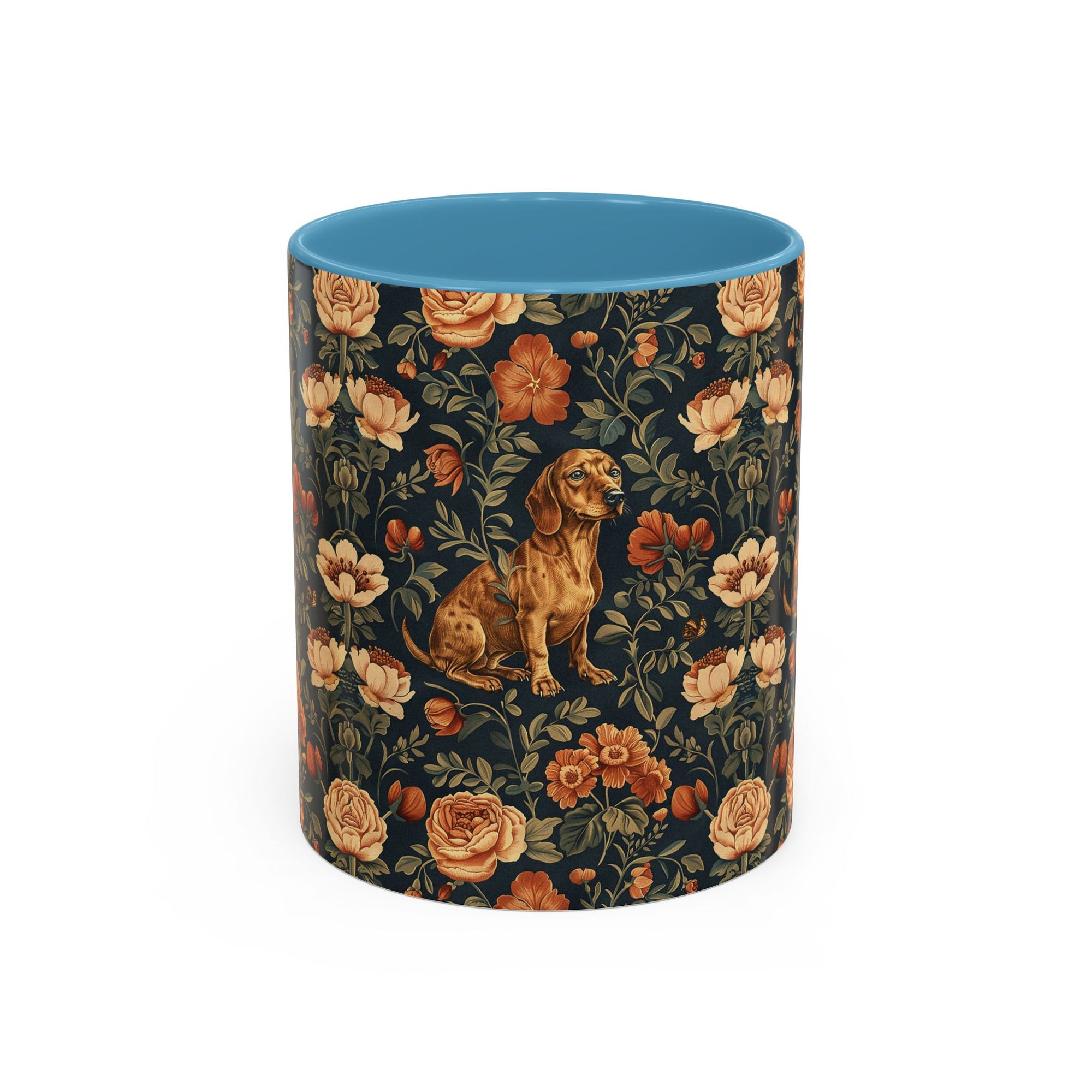 Dazzling Dachsund Blossoms &amp; Foliage Accent Coffee Mug