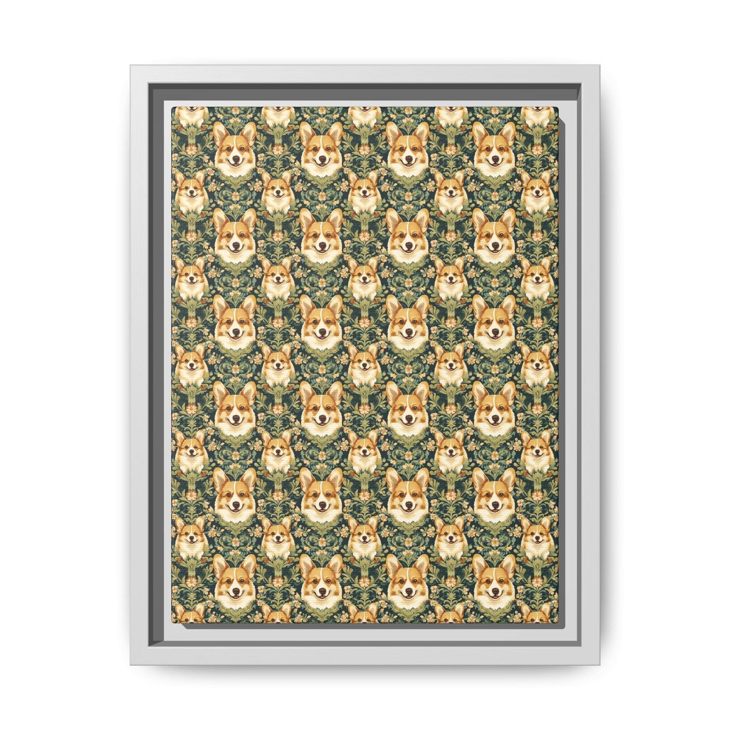 Corgi Charmz Matte Canvas, Framed