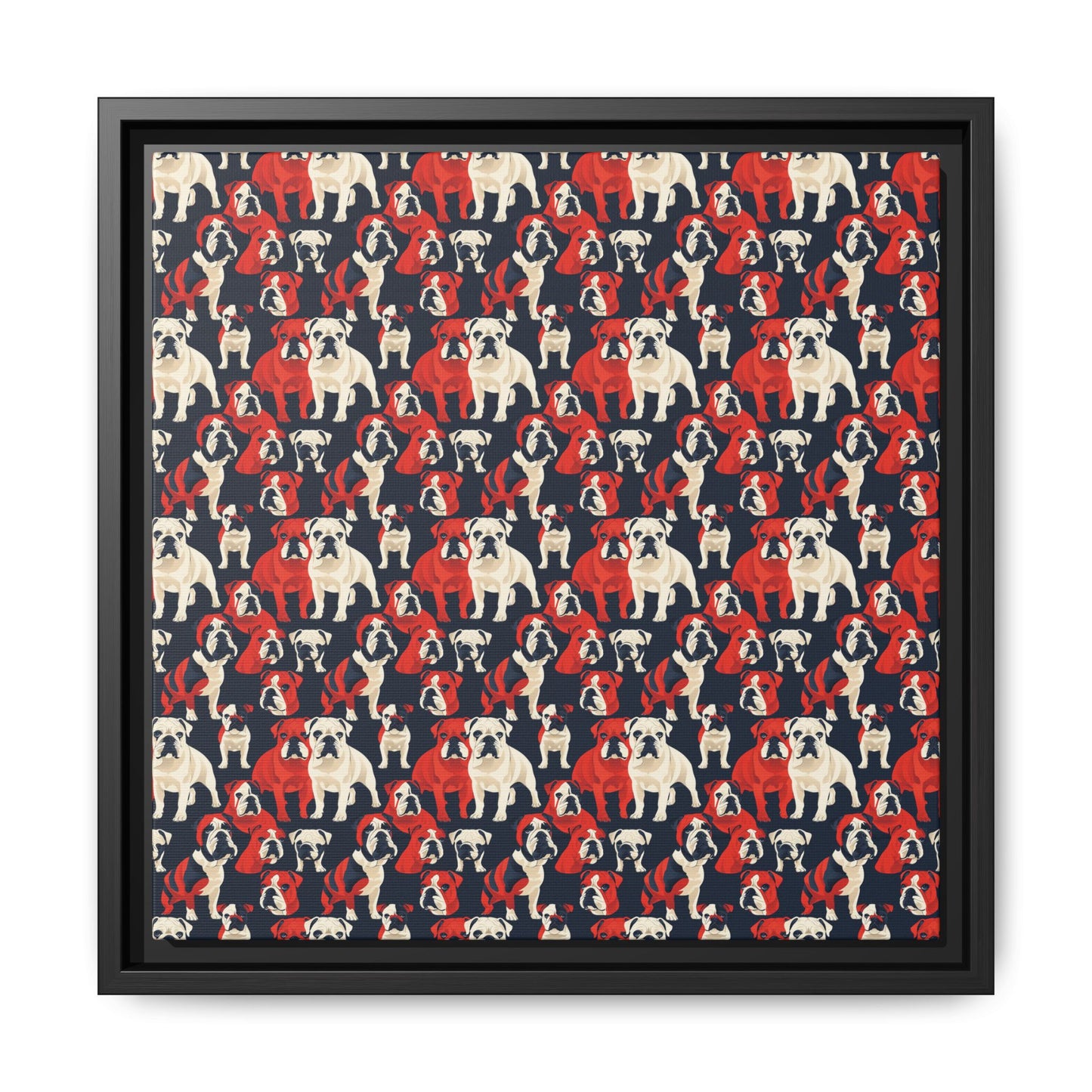 Bulldoggy Bliss Chomper Matte Canvas, Framed