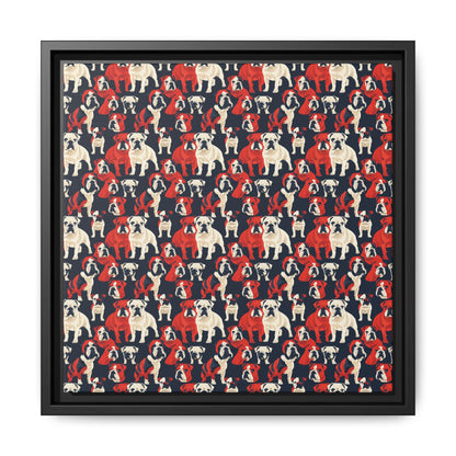 Bulldoggy Bliss Chomper Matte Canvas, Framed