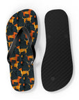 Dapper Dachshund Noir Glow Flip Flops