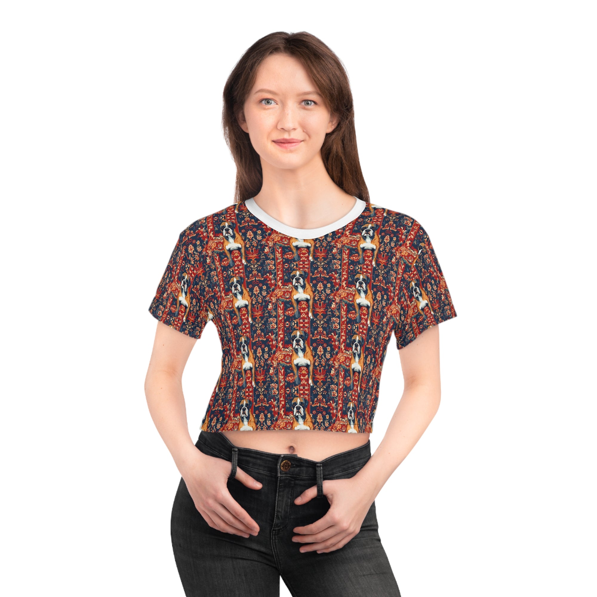 Boxer Blossom Tapestry Delight Crop Tee