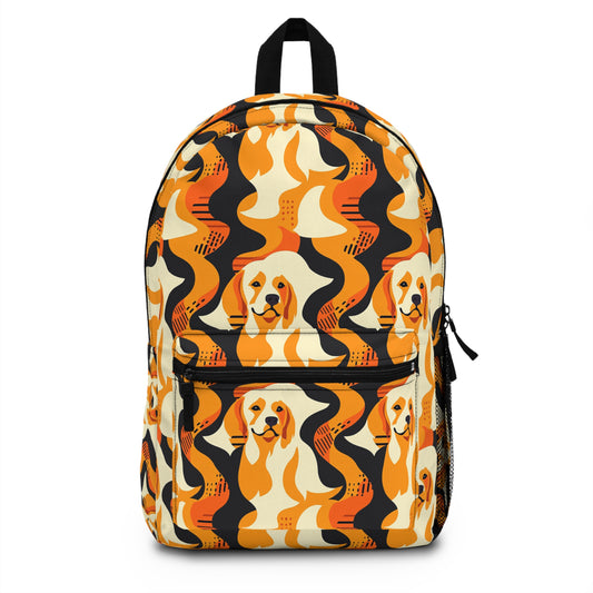 Golden Woof Abstract Glamour Backpack