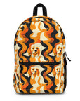 Golden Woof Abstract Glamour Backpack