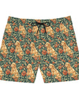 Blooming Goldie Glam Men's Mid-Length Swim Shorts