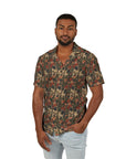 Blooming Pug Paradise Men's Hawaiian Camp Shirt