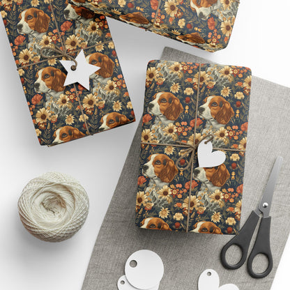 Beagle Blossoms Wrapping Paper