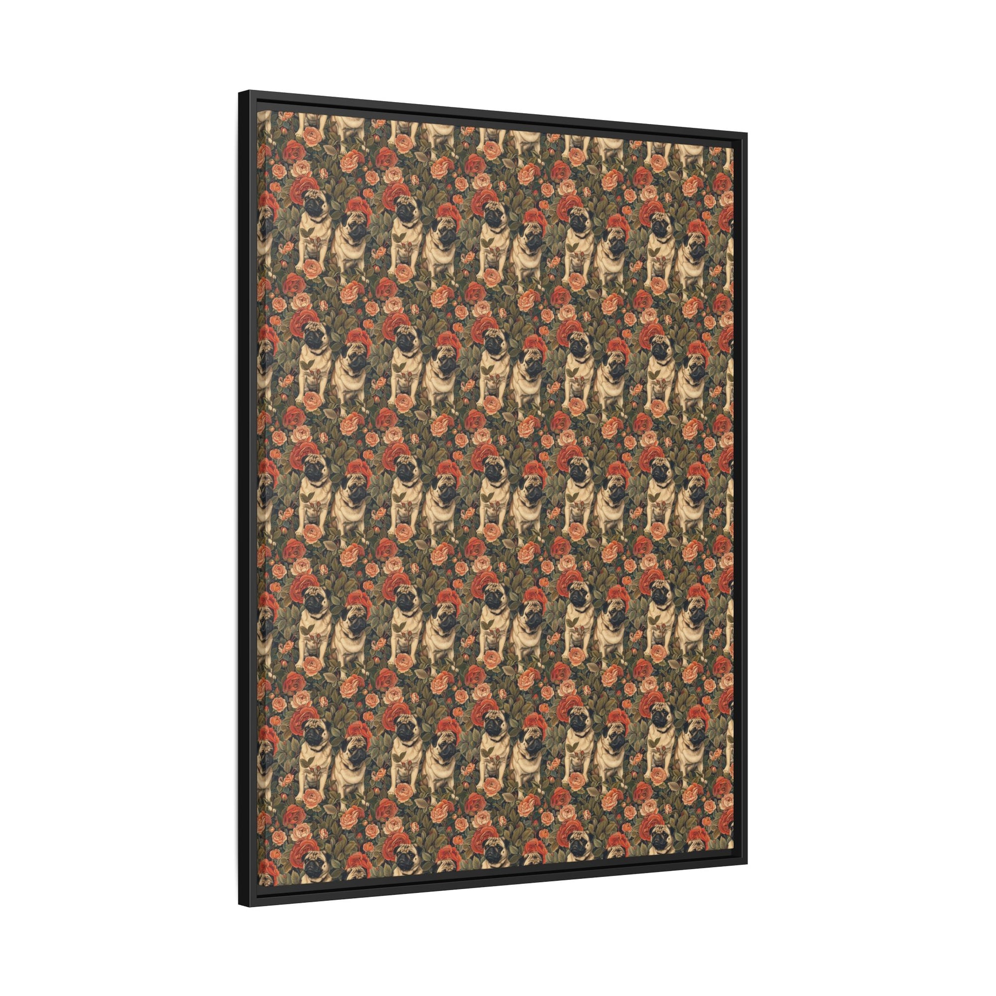 Blooming Pug Paradise Matte Canvas, Framed