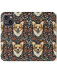 Floofy Corgi Blossom Blast Flip Cases