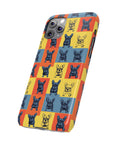 Frenchie Pop Art Pawfection Grid Slim Phone Cases