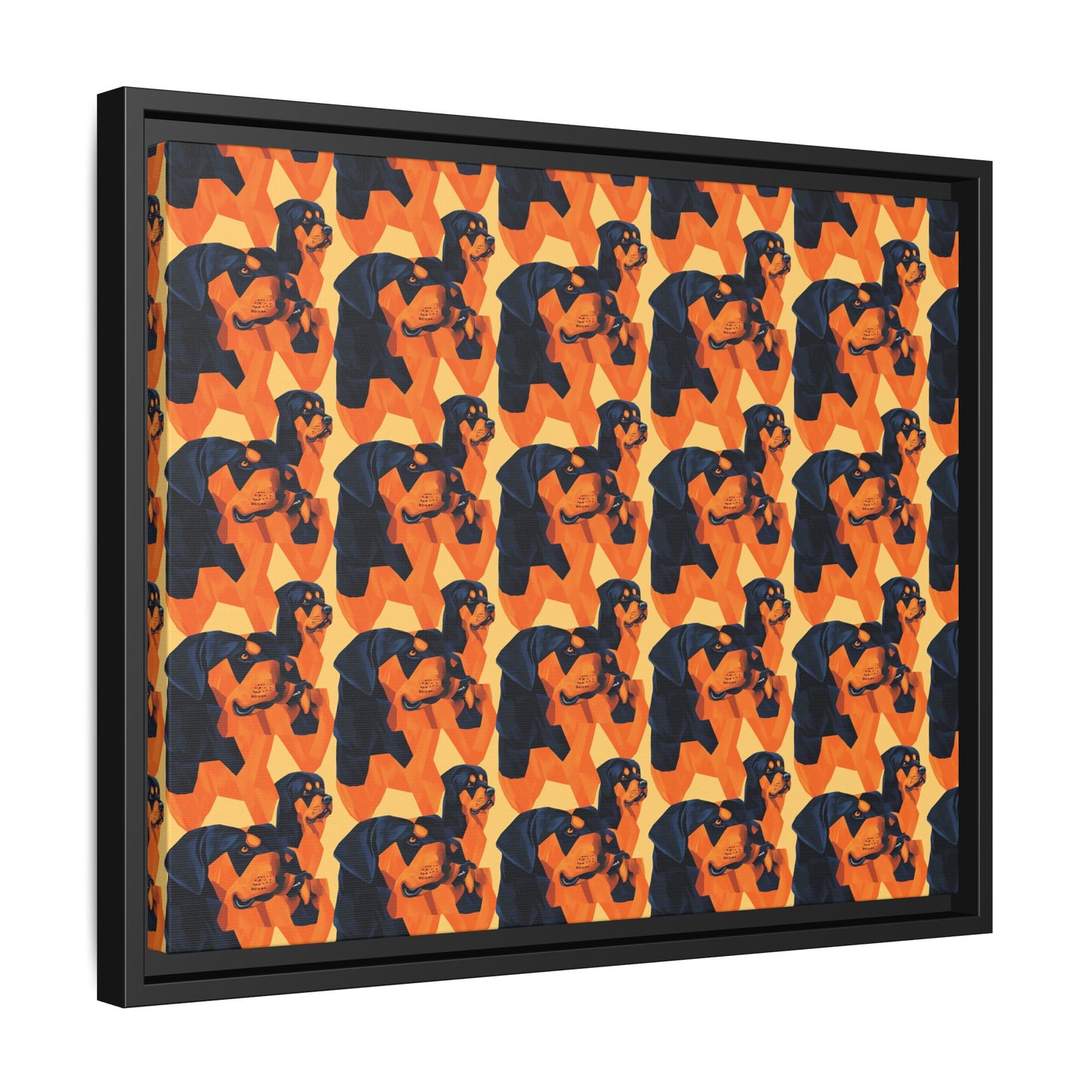 Rottweiler Chic Pawsitivity Matte Canvas, Framed