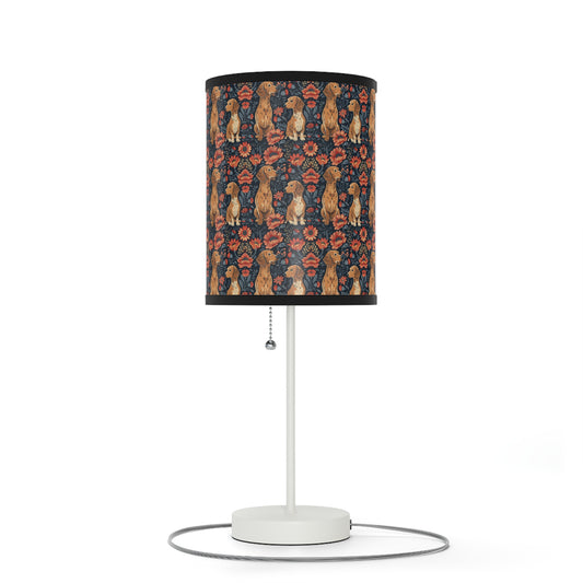 Floral Pawsome Dachsund Delight Lamp on a Stand