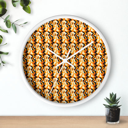 Golden Woof Abstract Glamour Wall Clock