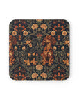 Dapper Dachshund Embroidery Elegance Cork Back Coaster