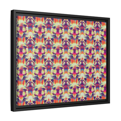 Glitchy Bulldog Blitz Matte Canvas, Framed