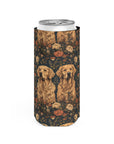 Fanciful Golden Paradise Blossom Slim Can Cooler