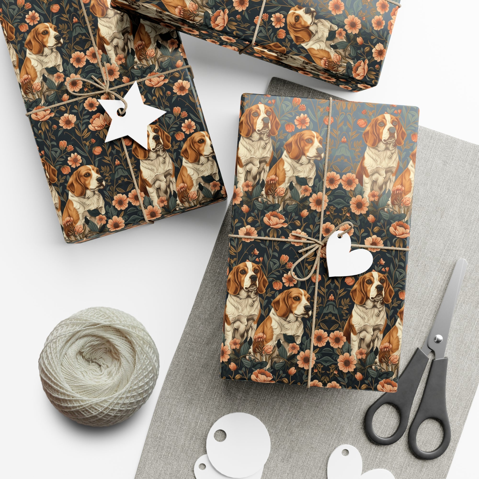 Beagle Blossom Bonanza Gift Wrap Papers