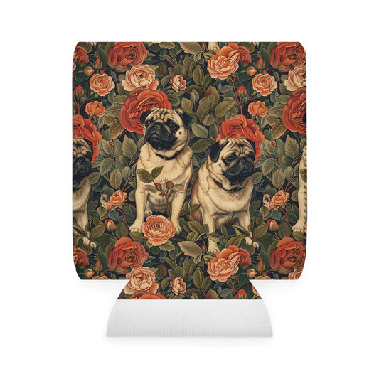 Blooming Pug Paradise Can Cooler Sleeve