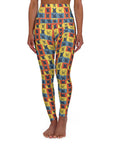 Frenchie Pop Art Pawfection Grid High Waisted Yoga Leggings