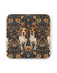 Beagle Buddies Meadow Magic Cork Back Coaster