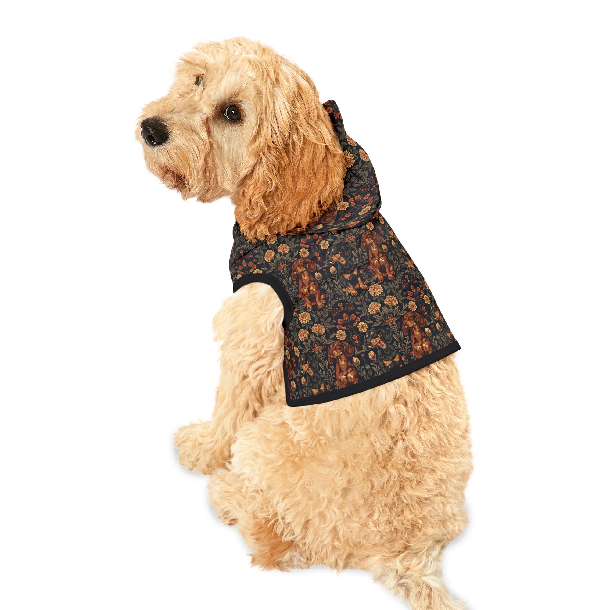 Dapper Dachshund Embroidery Elegance Pet Hoodie