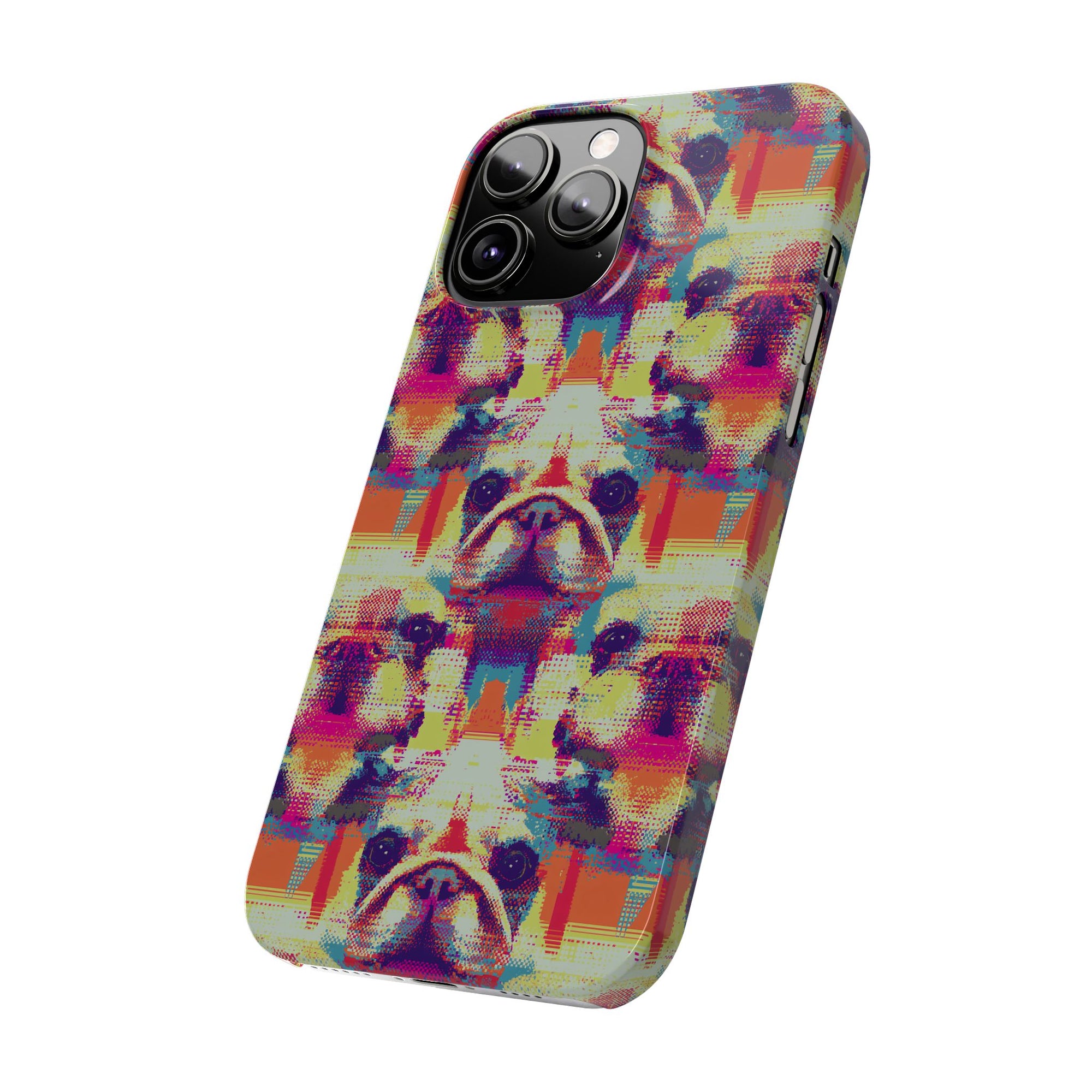 Glitchy Bulldog Blitz Slim Phone Cases