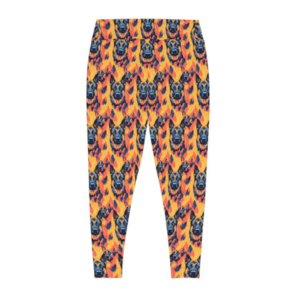 Impressionistic German Shepherds Plus Size Leggings