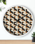 Whimsical Dachsund Dreamcatcher Wall Clock