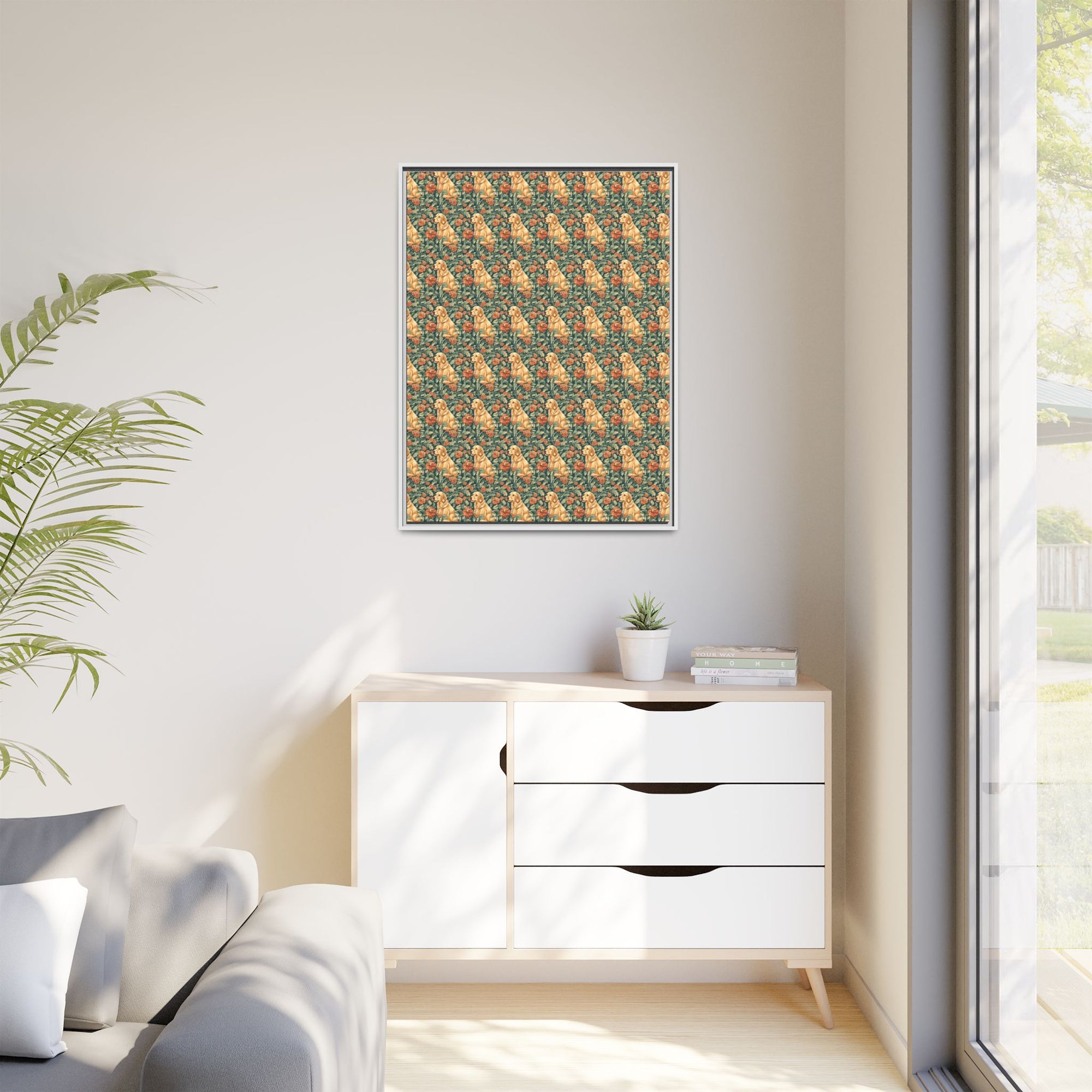 Blooming Goldie Glam Matte Canvas, Framed