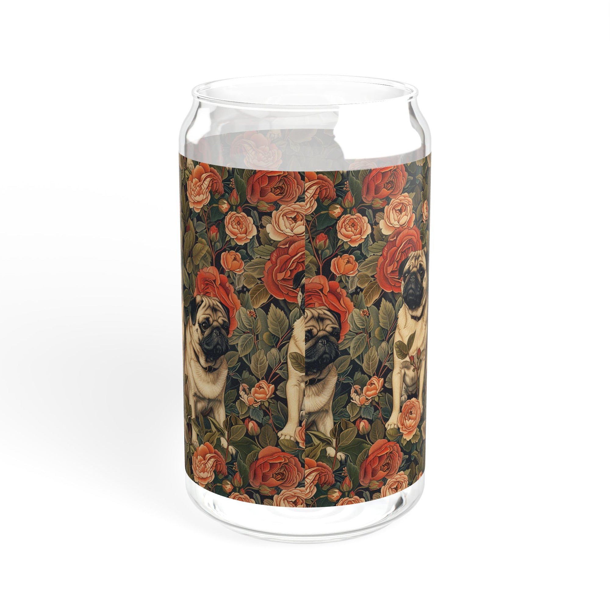 Blooming Pug Paradise Sipper Glass