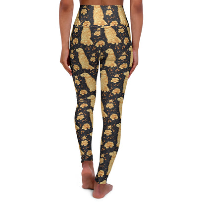 Golden Paws Floral Frenchie High Waisted Yoga Leggings