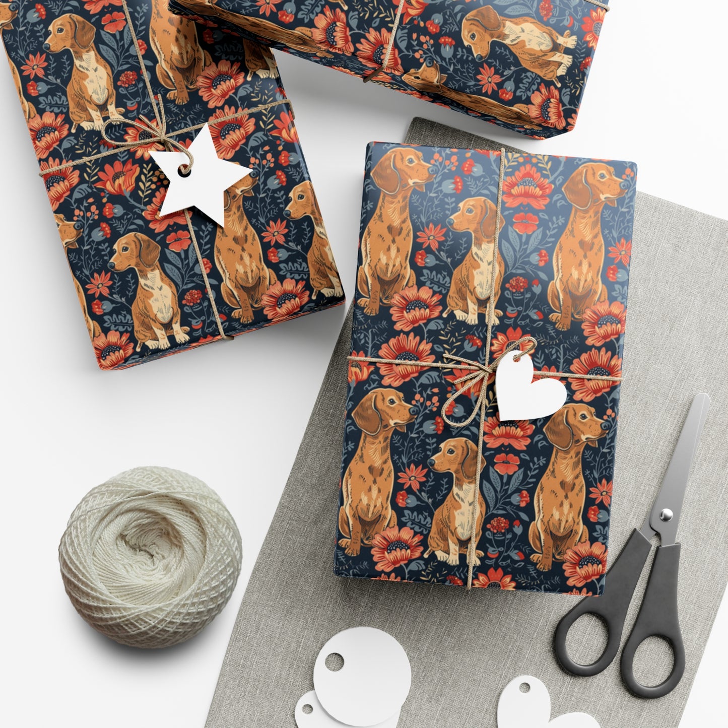 Floral Pawsome Dachsund Delight Gift Wrap Papers