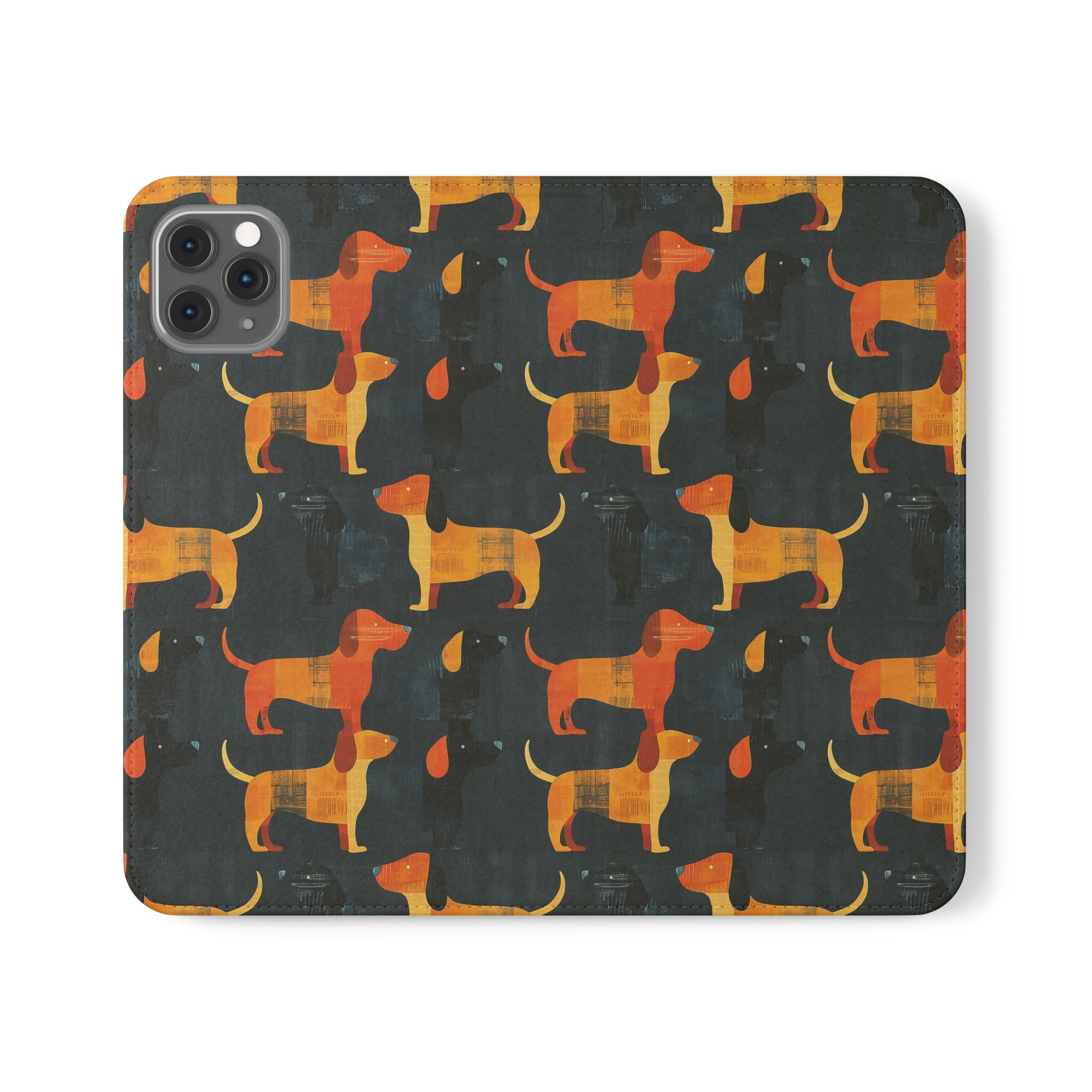 Dapper Dachshund Noir Glow Flip Cases