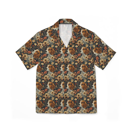 Beagle Blossoms Men's Hawaiian Camp Shirt