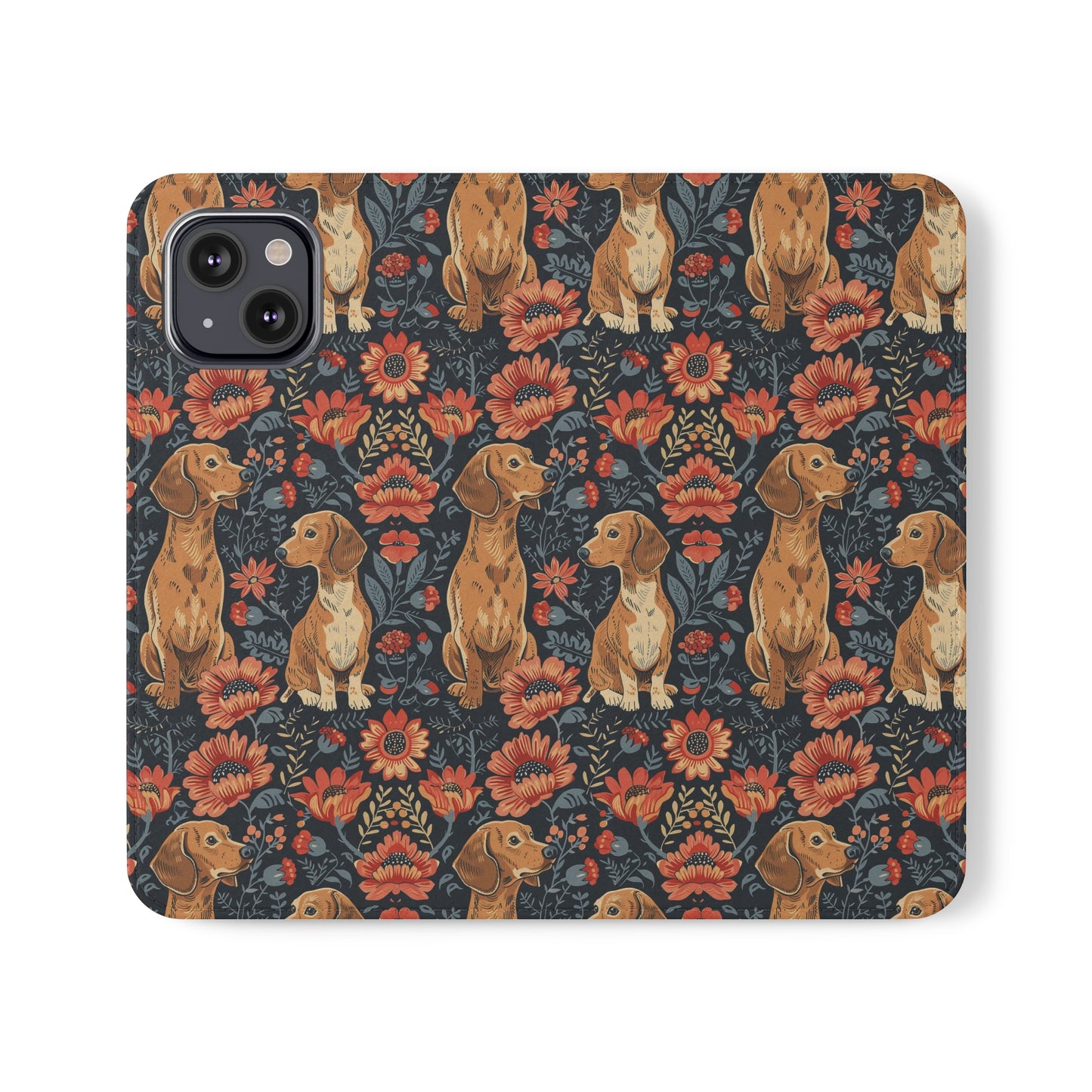 Floral Pawsome Dachsund Delight Flip Cases