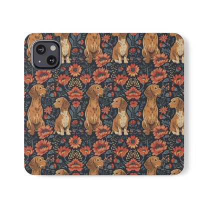 Floral Pawsome Dachsund Delight Flip Cases