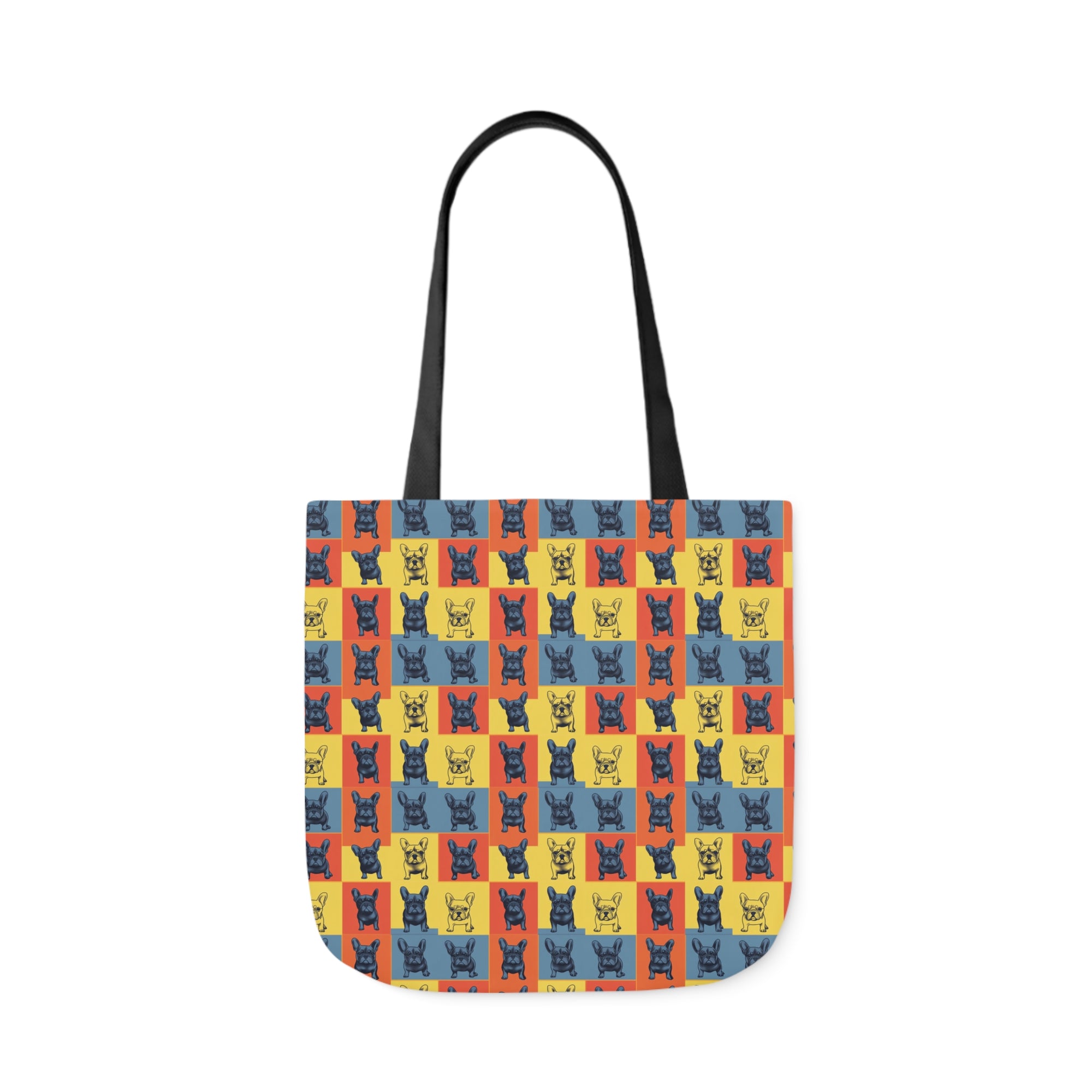 Frenchie Pop Art Pawfection Grid Canvas Tote Bag