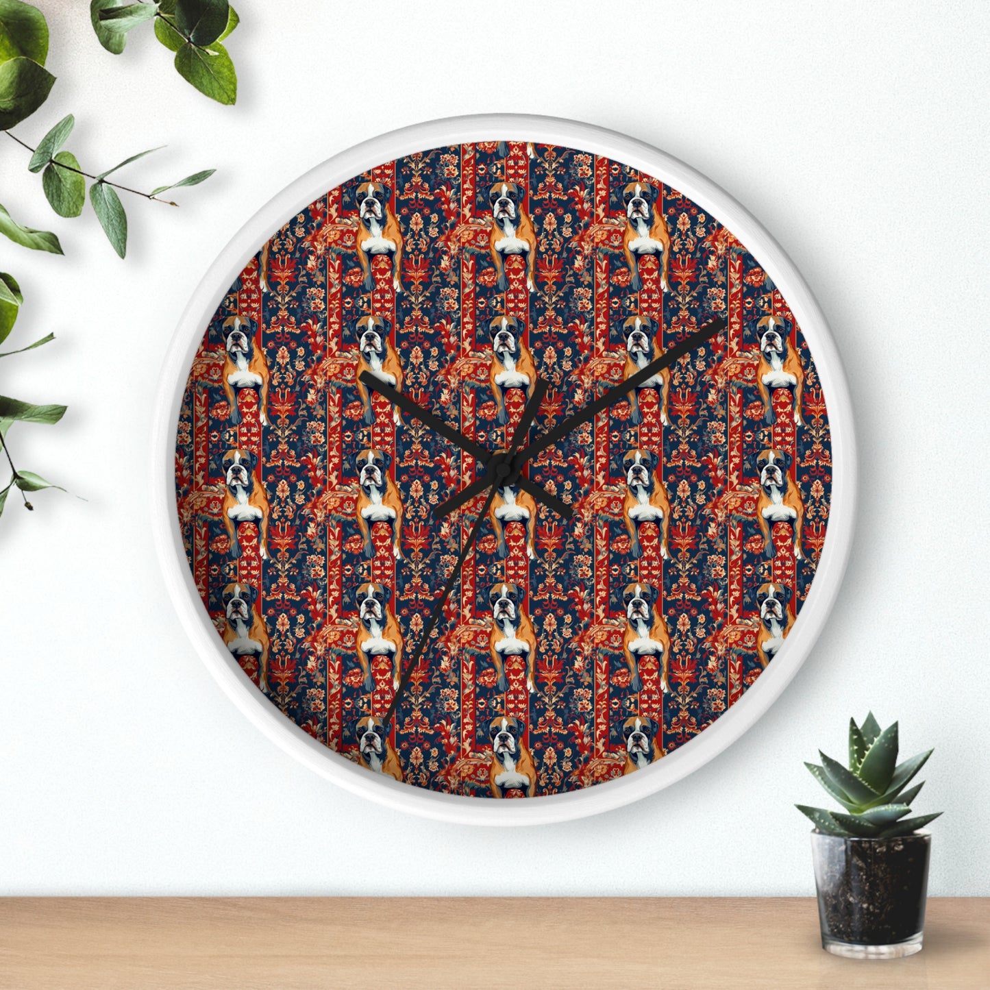 Boxer Blossom Tapestry Delight Wall Clock