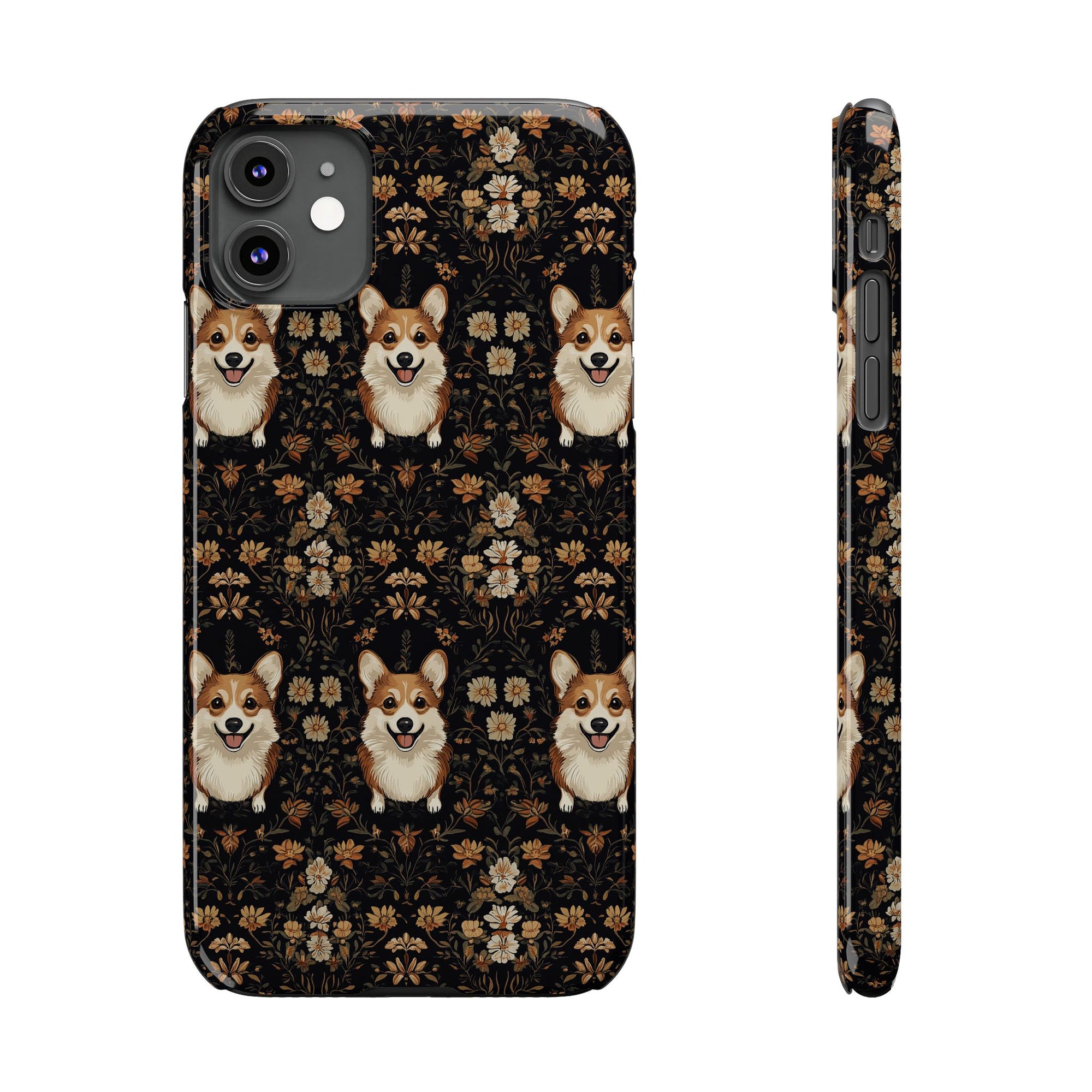 Nighttime Corgi Glow Stride Slim Phone Cases