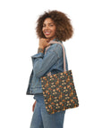 Dazzling Dachsund Blossoms & Foliage Canvas Tote Bag