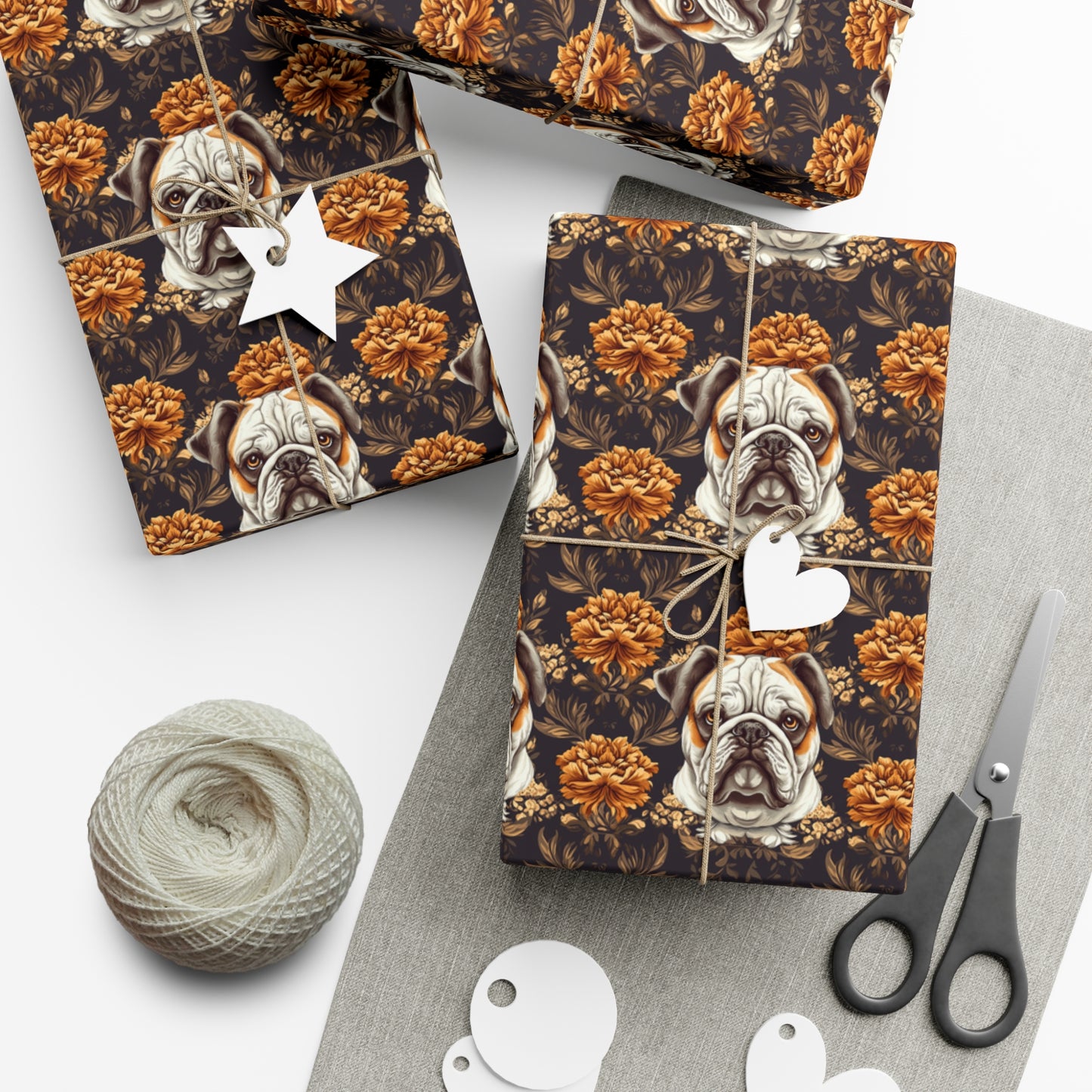 Bloomingly Bulldogistic Bouquet Gift Wrap Papers