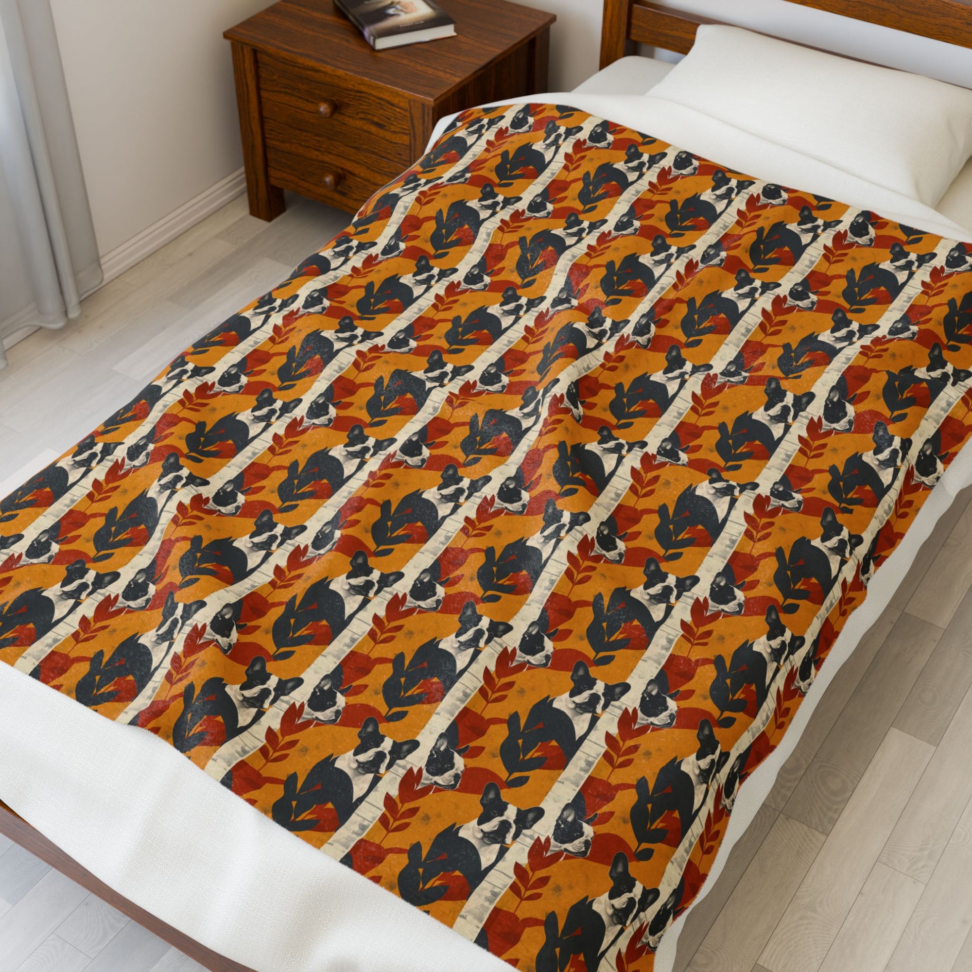 Chic Frenchie Charm Velveteen Plush Blanket