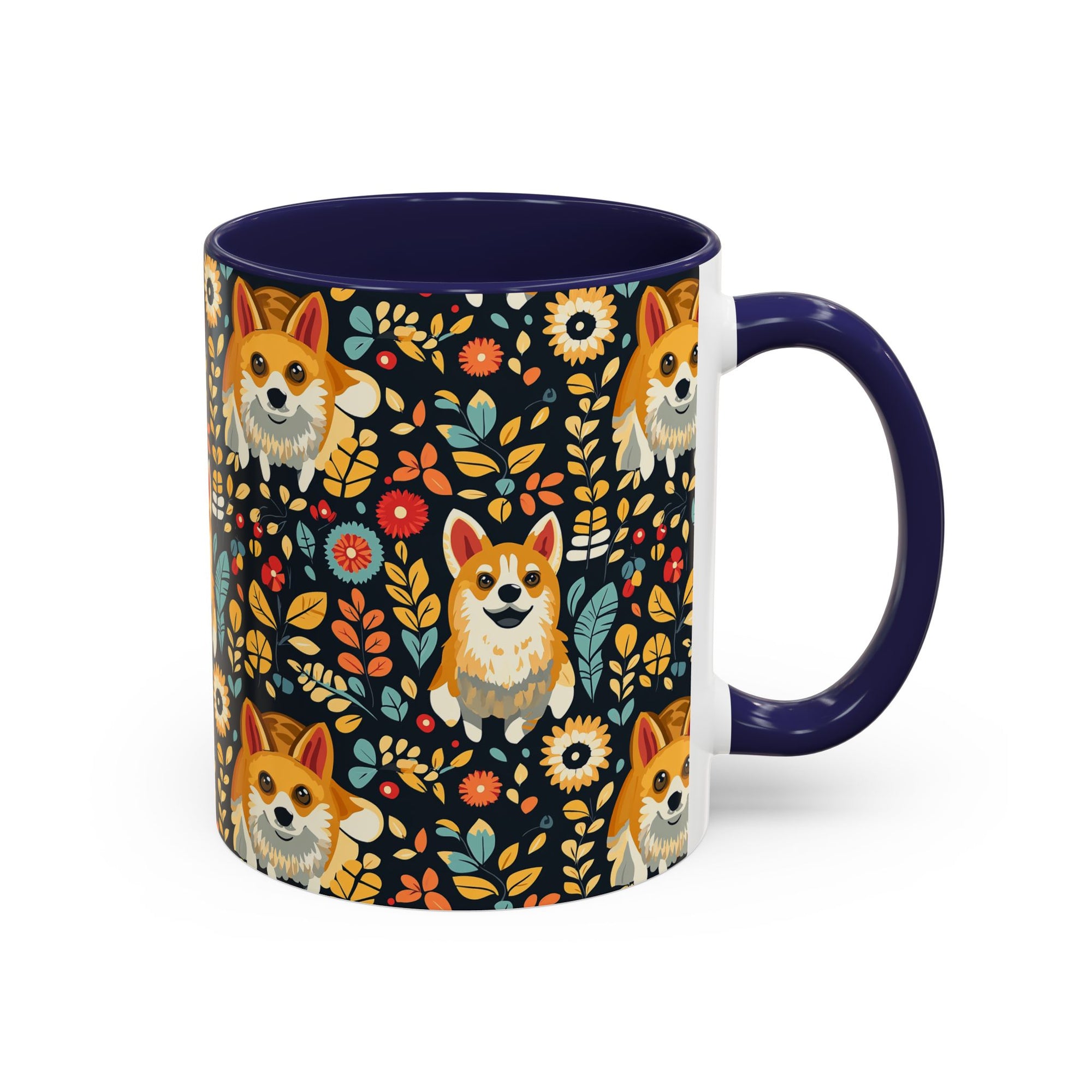 Corgi Rainbow Vine Dream Accent Coffee Mug