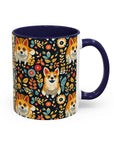 Corgi Rainbow Vine Dream Accent Coffee Mug