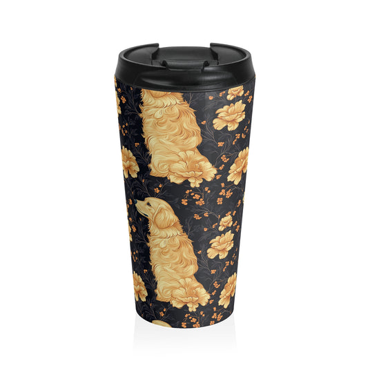 Golden Paws Floral Frenchie Stainless Steel Travel Mug