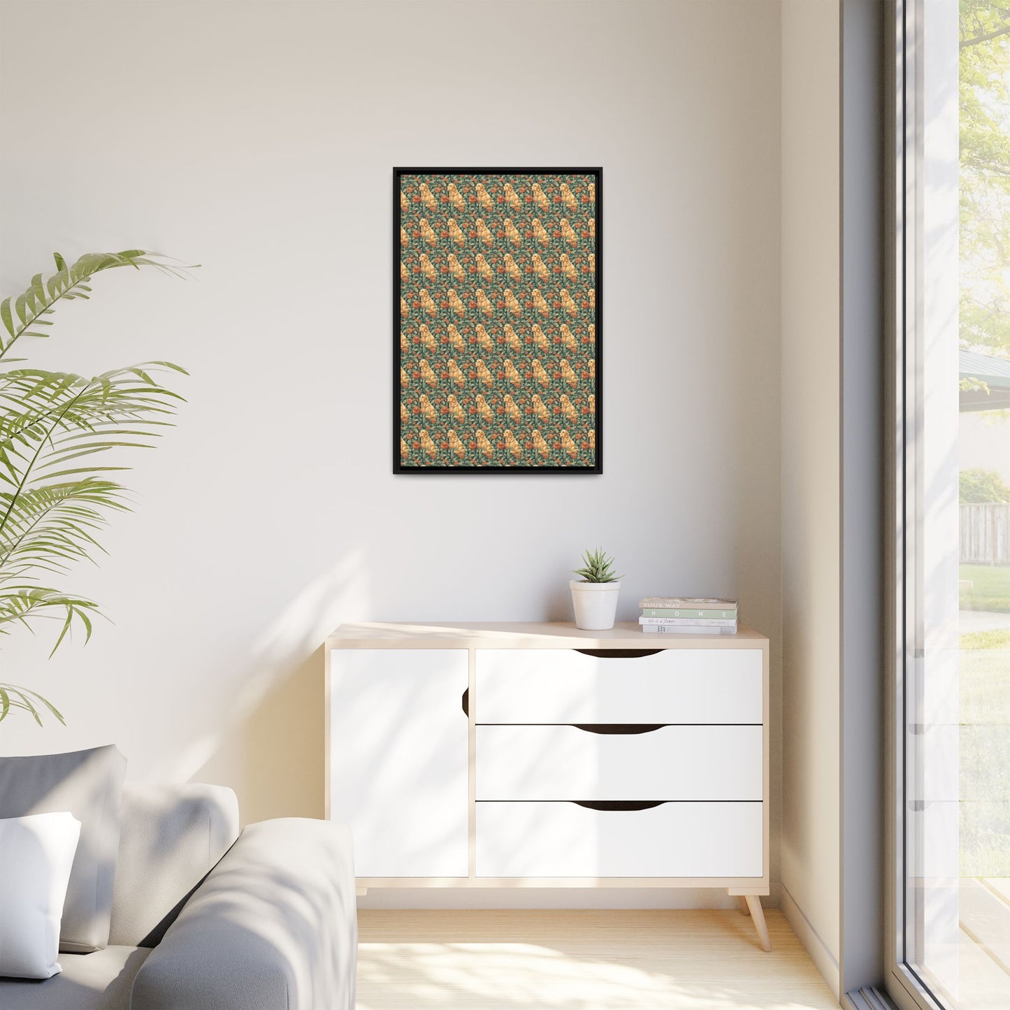 Blooming Goldie Glam Matte Canvas, Framed